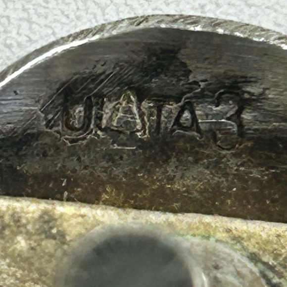 Navajo Vintage Native Signed Sterling Silver 925 Concho Earrings Screwback UITA3 - Picture 7 of 9